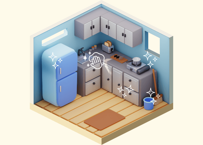Clean kitchen illustration